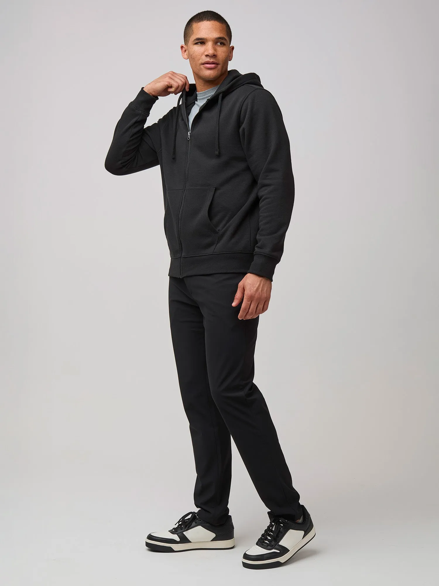 Black Zip-Up Hoodie Summer Favorite
