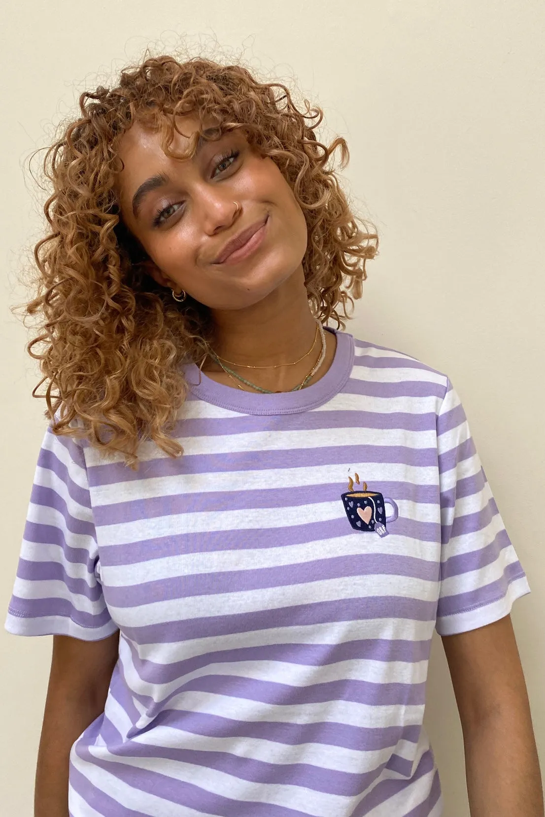 O&F Cup Of Tea Short Sleeve Breton Tee All-Season Comfort Wear