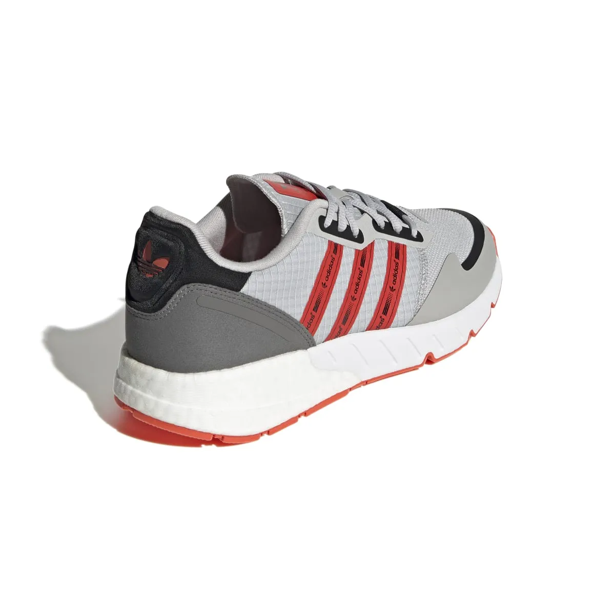 running with a cushioned midsole black shoes ADIDAS GZ9079 ZX 1K BOOST MN'S (Medium) Grey/Red/White Textile Running Shoes