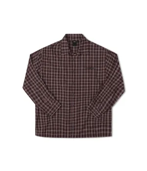 VIVIAN CHECK LS SHIRT // BROWN Trendy Fabric Cold Wash Optimized