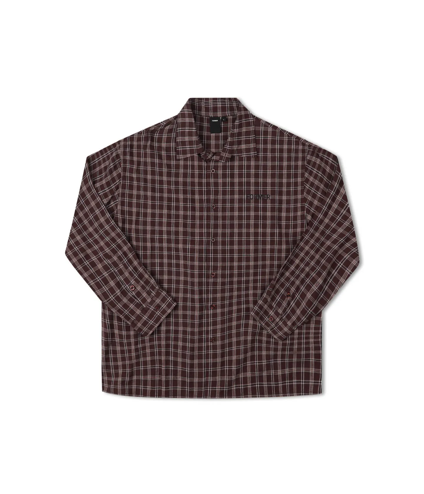 VIVIAN CHECK LS SHIRT // BROWN Trendy Fabric Cold Wash Optimized
