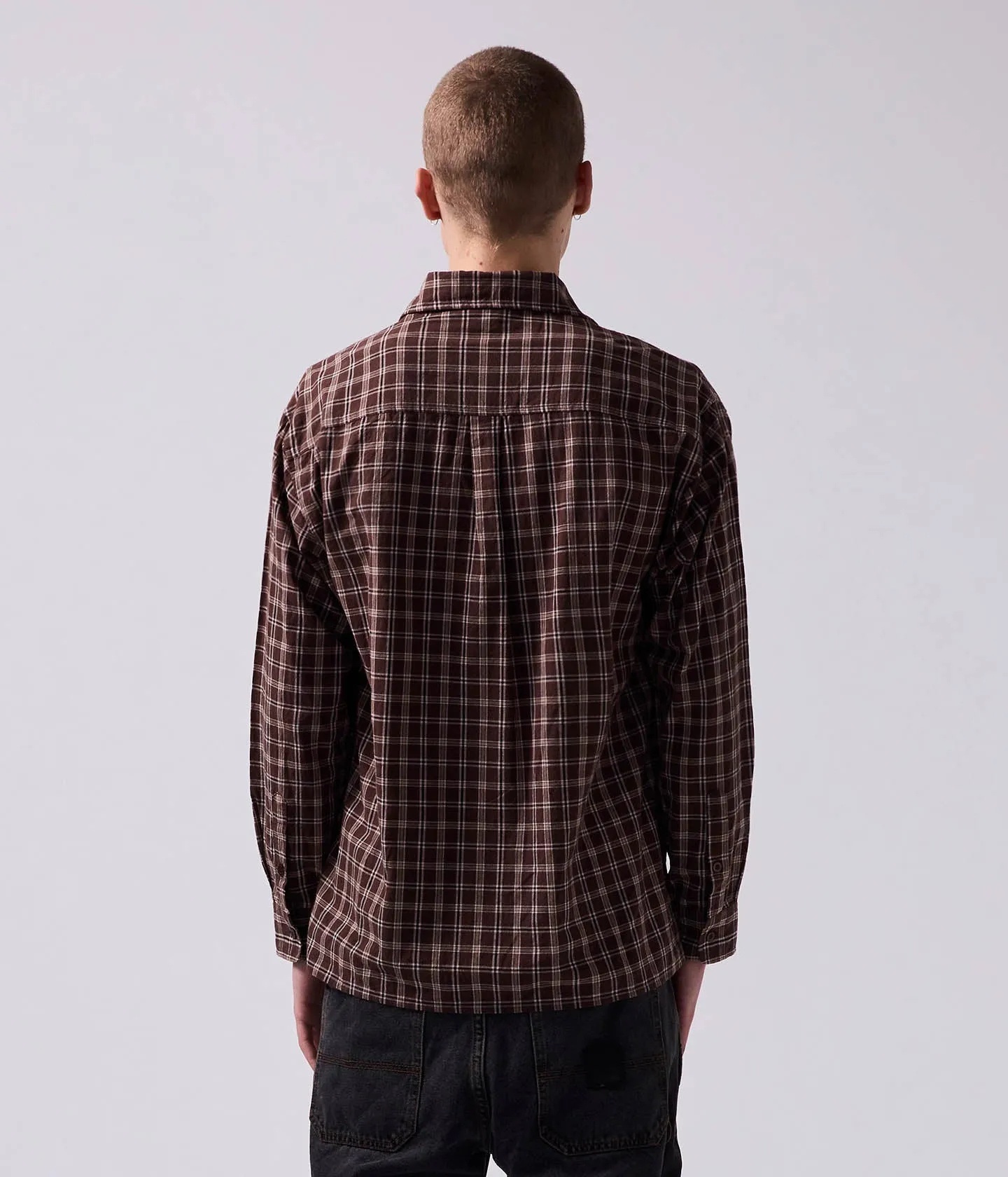 Weekend Smart Look VIVIAN CHECK LS SHIRT // BROWN