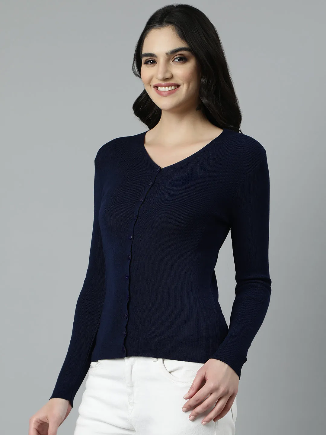 Minimal Warmth Women's Navy Blue Cardigan