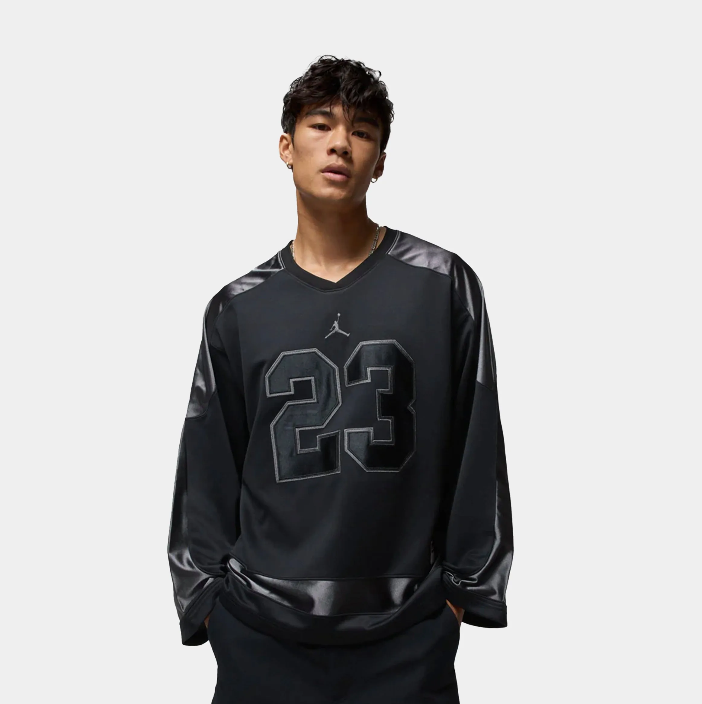 Sweat Resistant Finish UV Protection Fabric Brooklyn Collegiate Hockey Mens Jersey (Black/Iron Grey/Iron Grey)