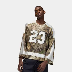 Brooklyn Realtree Hockey Mens Jersey (Medium Olive/Sail/Sail) Adjustable Drop Tail