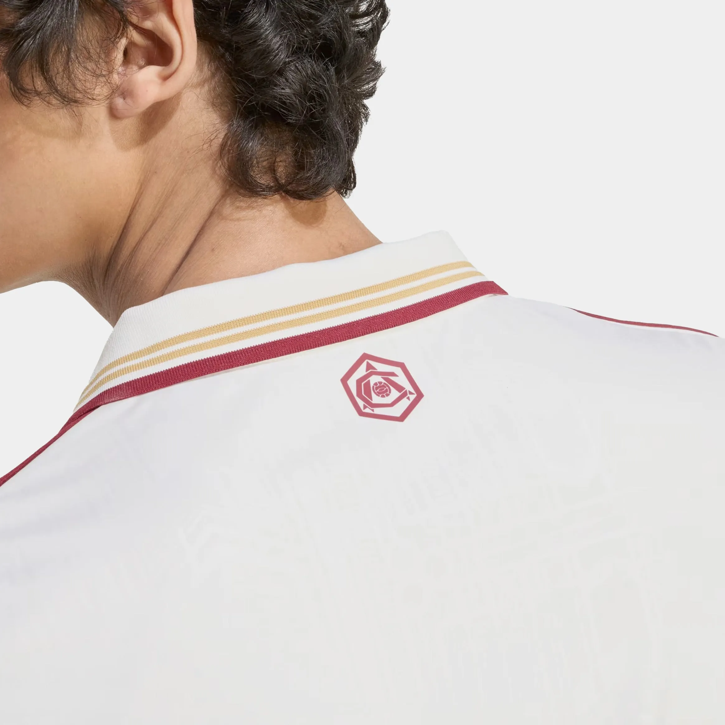 Arsenal 25/26 Third Mens Jersey (Cloud White/Burgundy) Lightweight Layering Hydrophobic Edge Taping