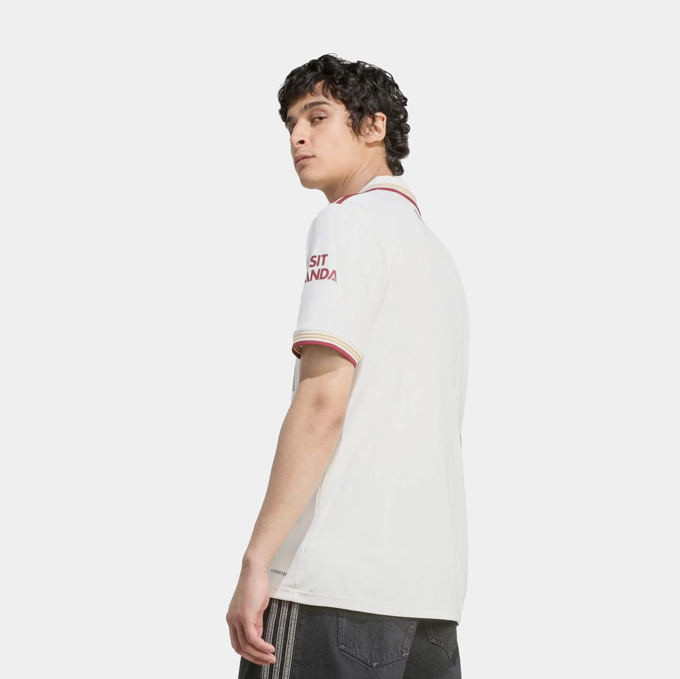 Arsenal 25/26 Third Mens Jersey (Cloud White/Burgundy) Thermal Regulating Fabric