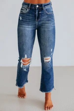 Bold Earthy Cammi Risen Jeans - Dark Wash