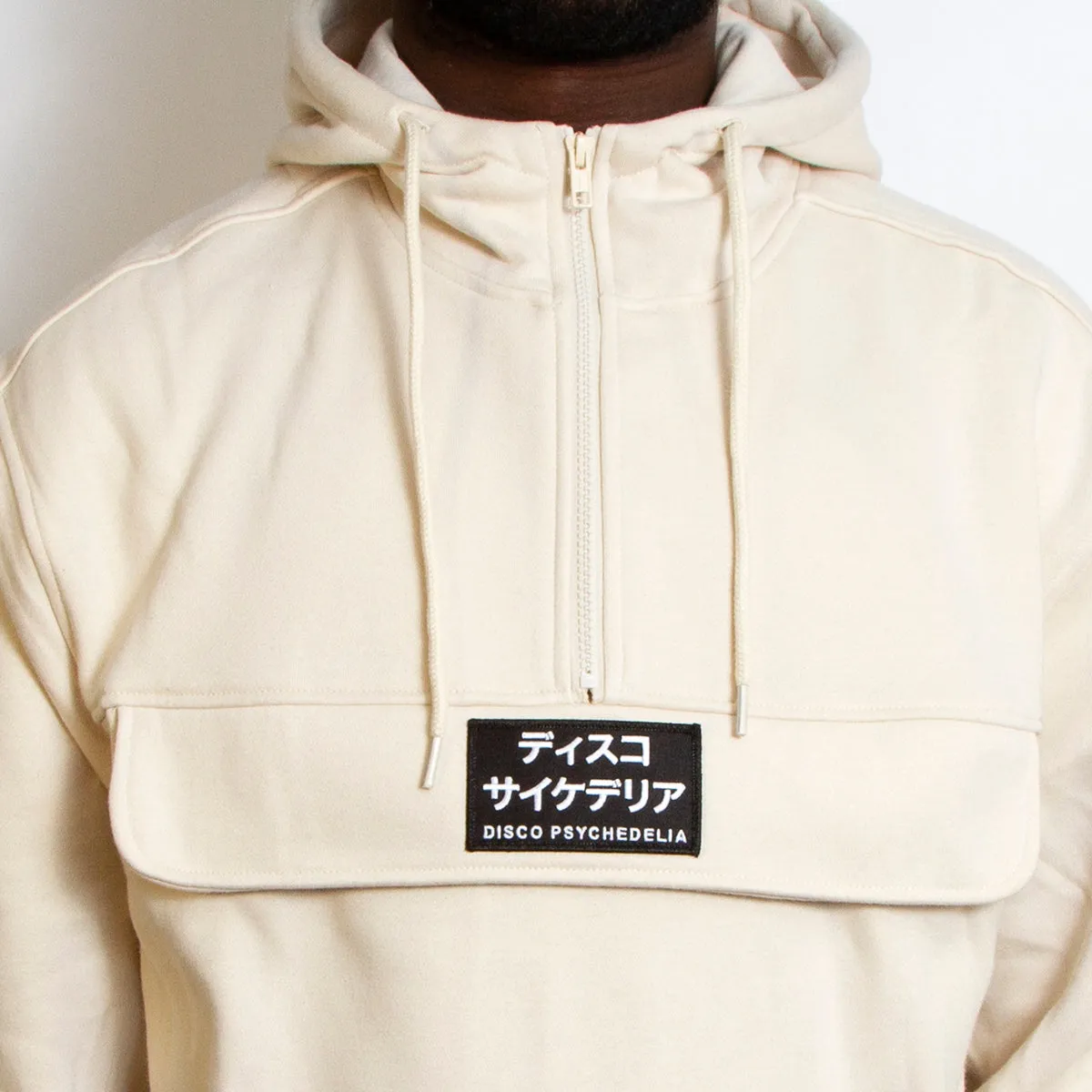 young people Hiking Essential Disco Psychedelia - 3/4 Zipped Pullover Hood - Sand