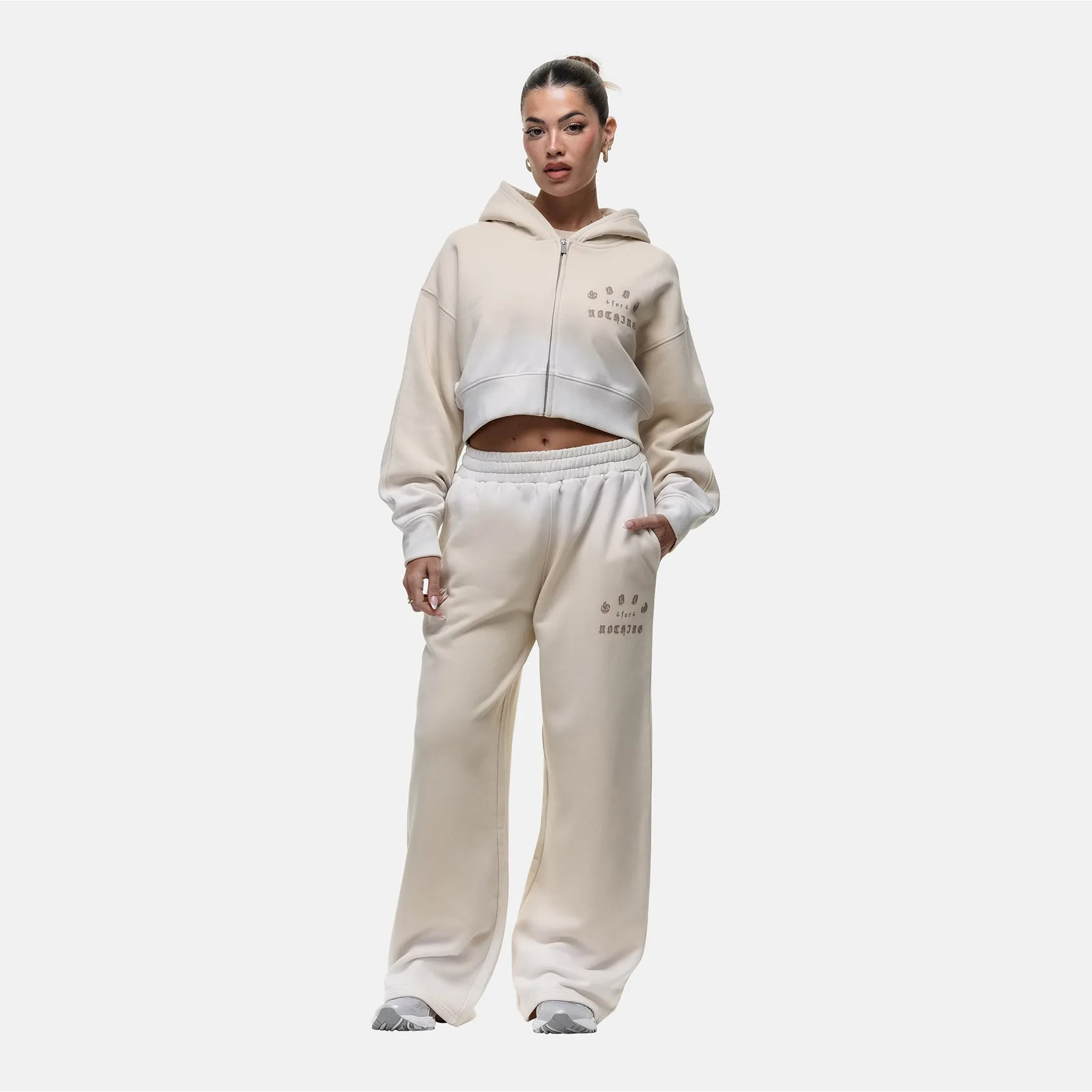 Sprayed Cali Cream Baggy Jogger TaperedLeg Multipurpose Design