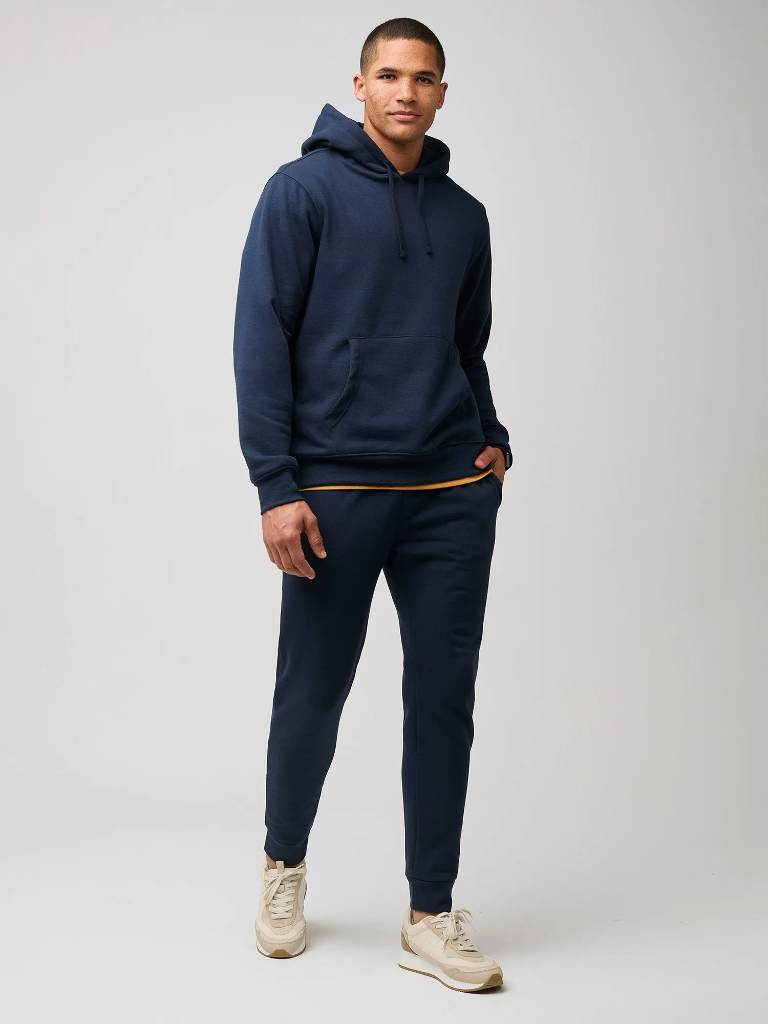 Dark Navy Pullover Hoodie Versatile Fit Skin Friendly Lining