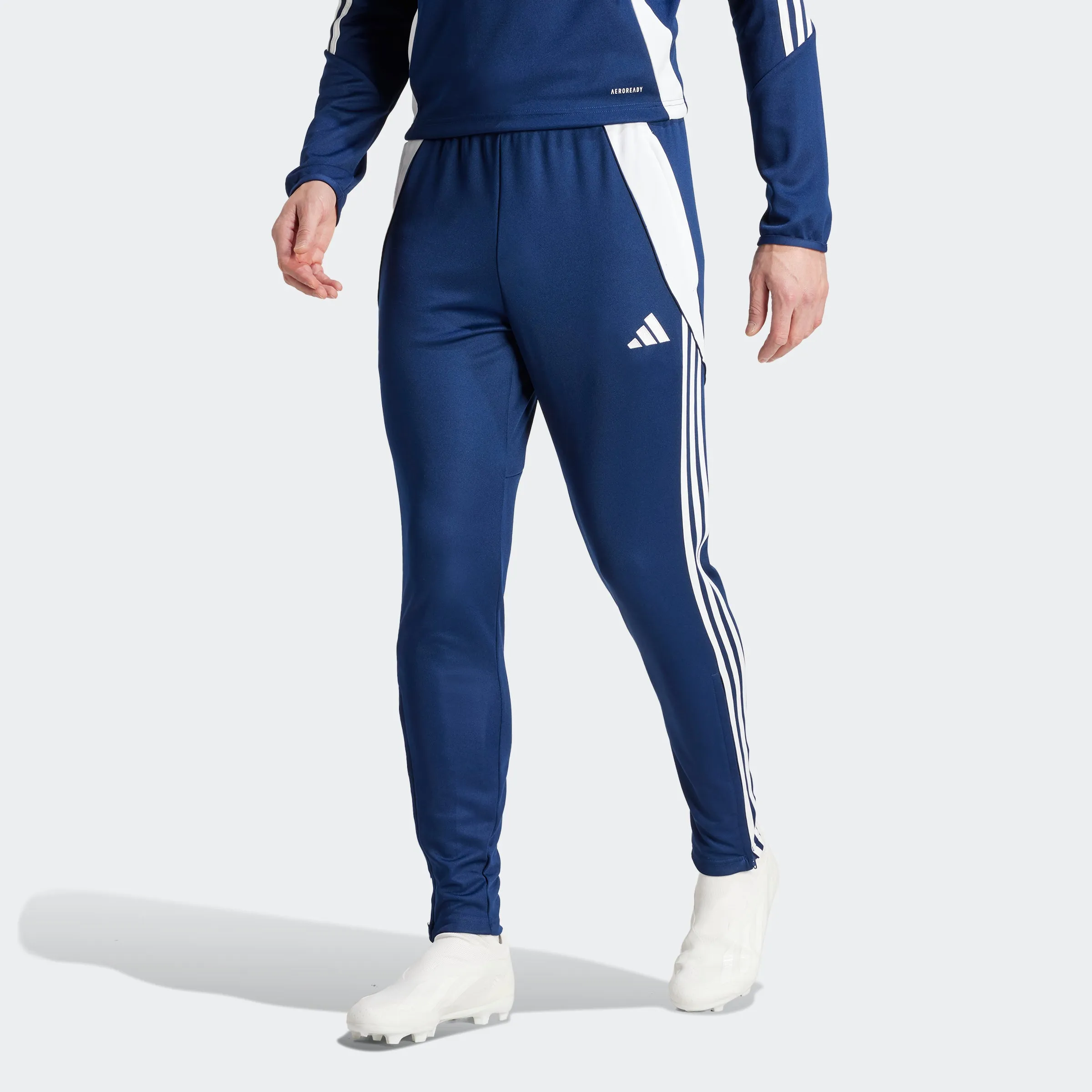 No Ride Up Design Chilly Day Layers adidas Tiro 24 Training Track Pants | Men's Navy / White