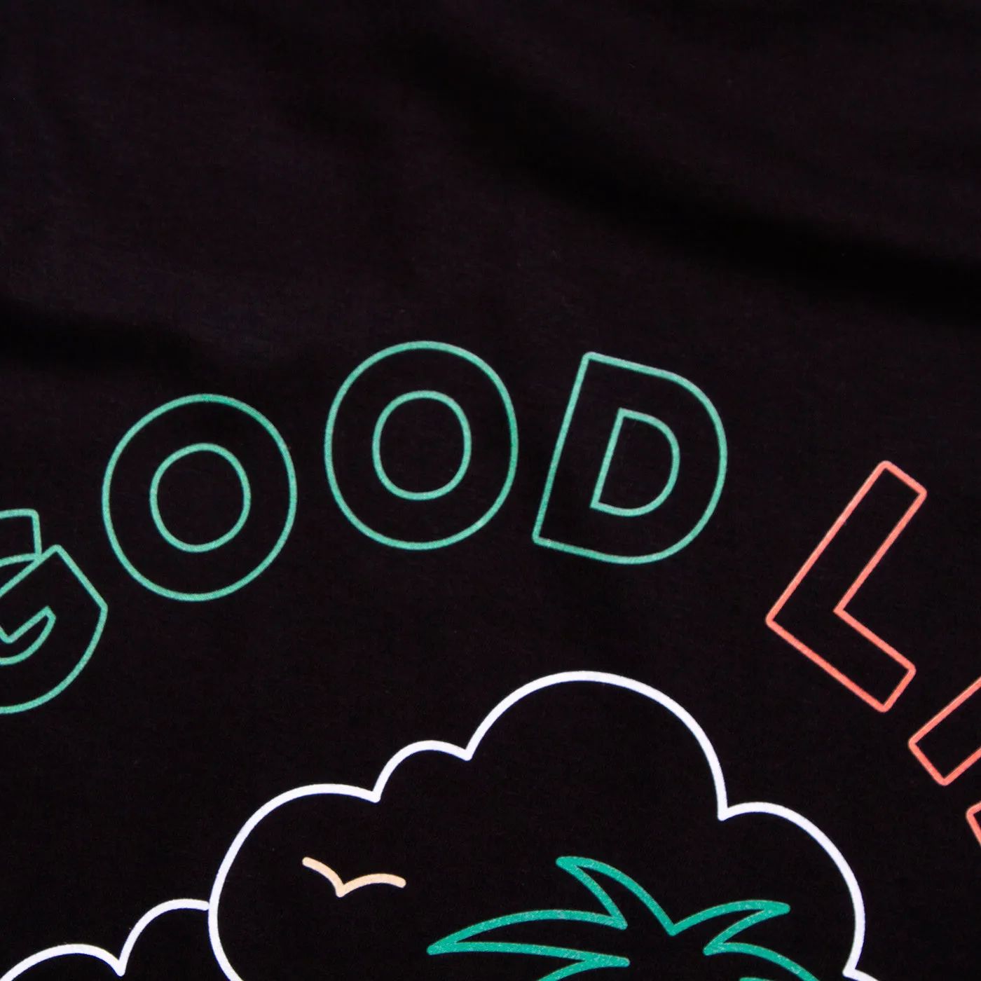 Casual Comfort Neon Good Life Back Print - Sweatshirt - Black