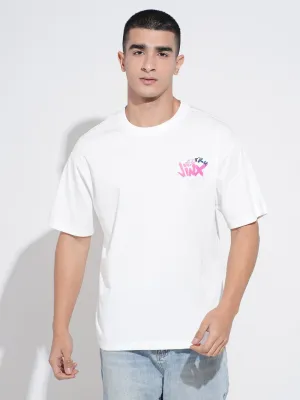 Men's Graphic Print White Short Sleeves Round Neck Relaxed Fit T-Shirt Daily Style Trend Seasonal Wear