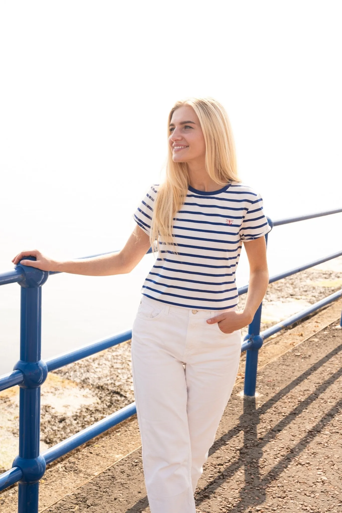Outdoor Light Causeway Tee - Indigo Stripe