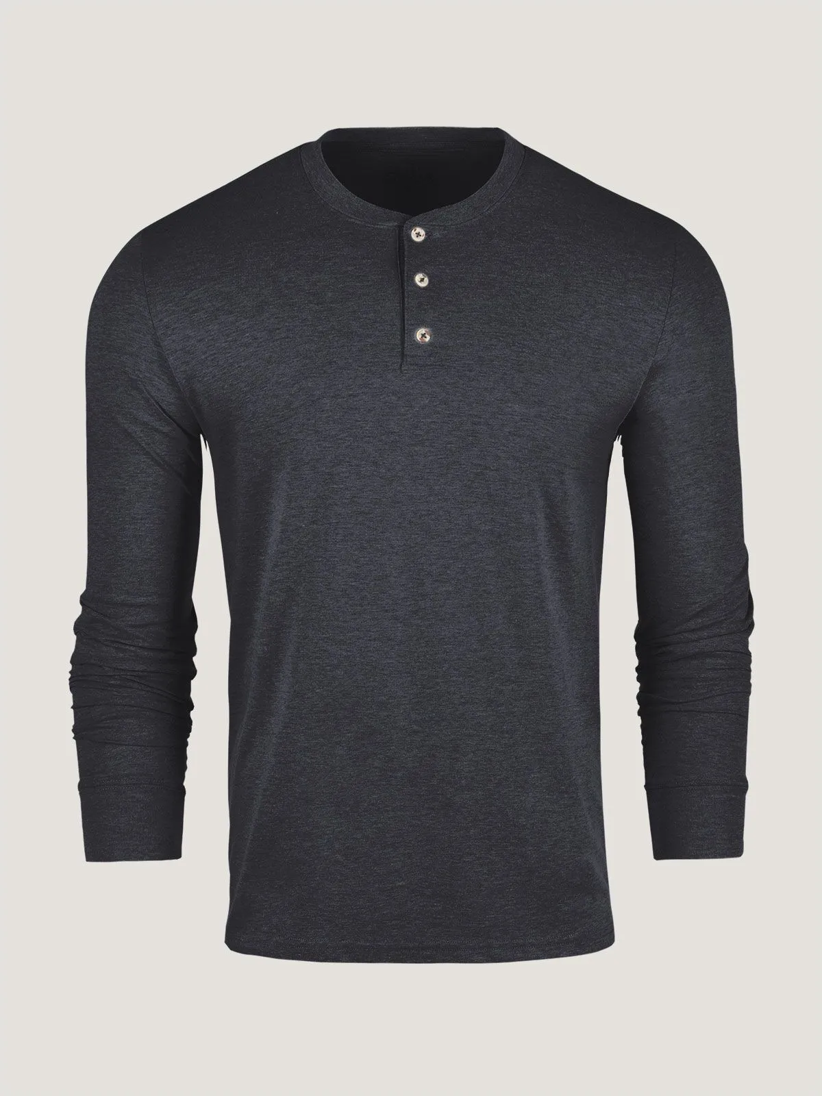 Active Fashion OekoTexCertified Charcoal Long Sleeve Henley