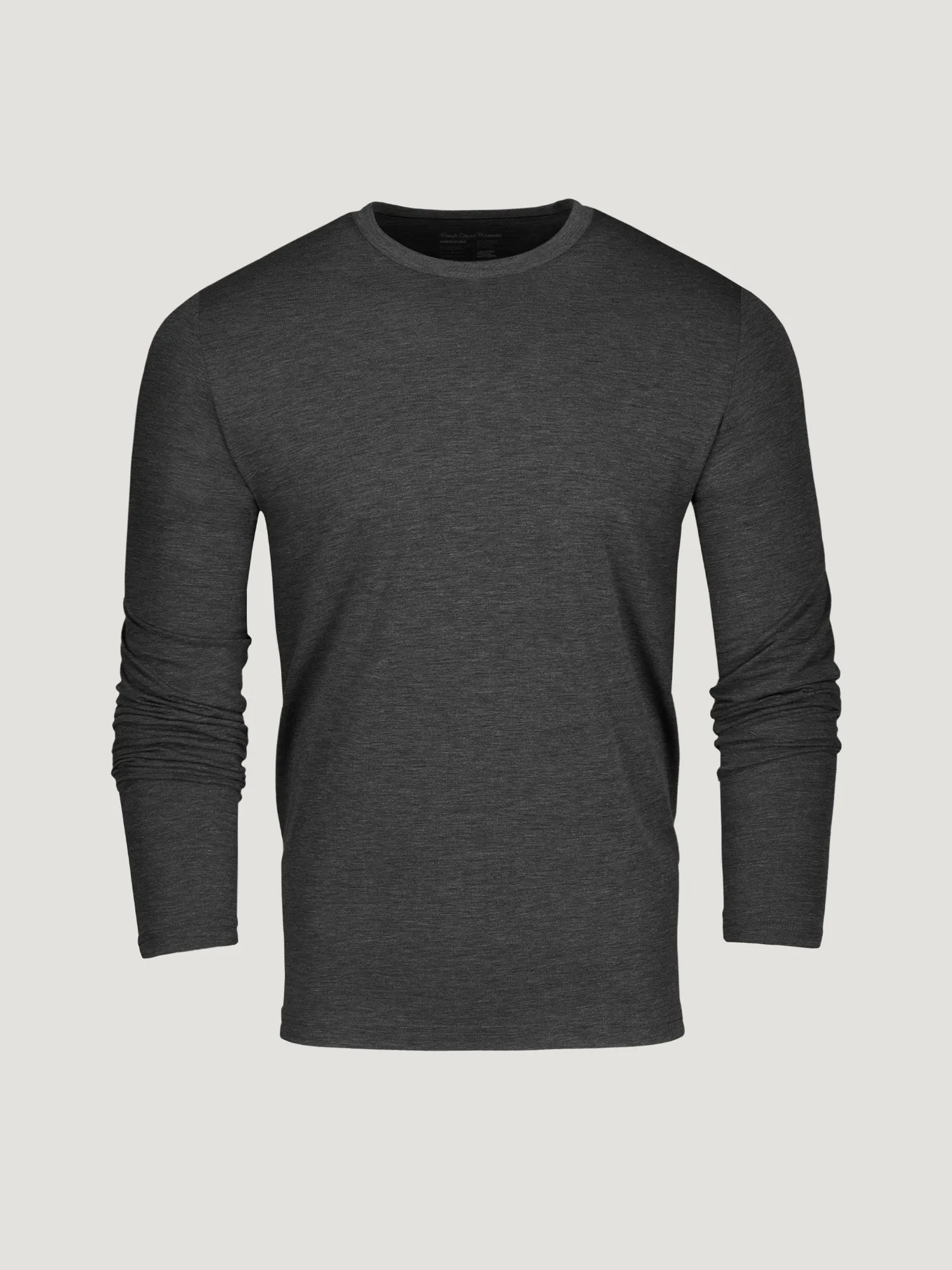 Versatile Wearable Charcoal Performance Long Sleeve Crew