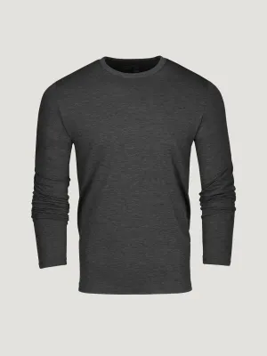 Versatile Wearable Charcoal Performance Long Sleeve Crew