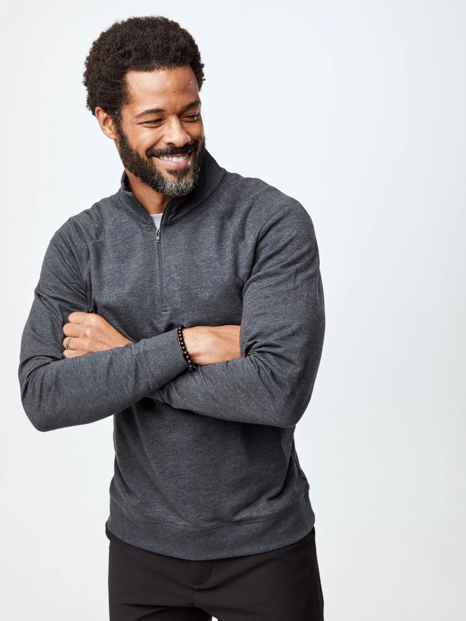 Charcoal Quarter Zip Stylish Comfort Chic and Soft