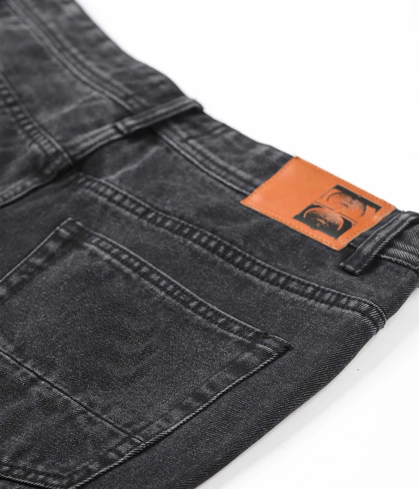 Low Bulk Material HiddenPockets CRUX DENIM PANT // WASHED BLACK