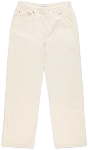 Corduroy Classic Straight Pants Secure Waistband No Ride Fit