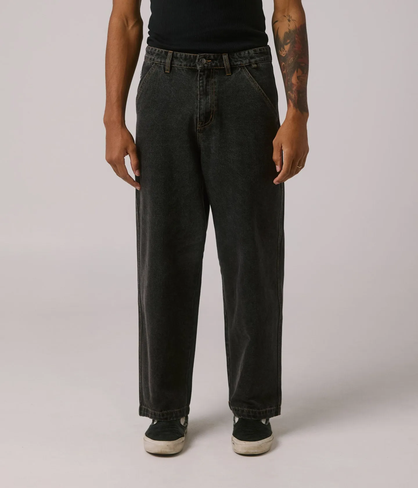 Erasable Logo Patch Quick Motion REYNOLDS DENIM PANT // WASHED BLACK