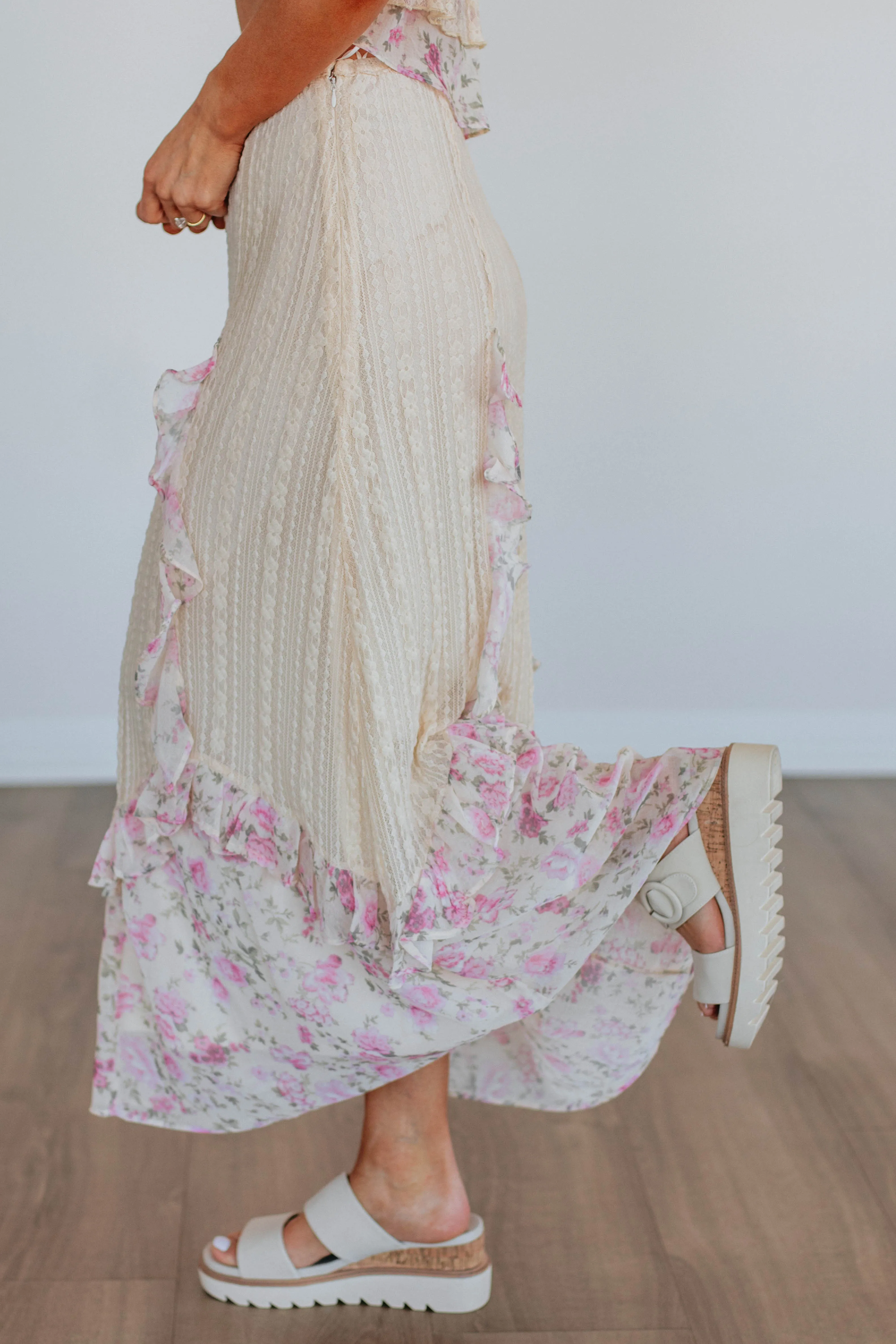 Lilit Floral Skirt Double Layer Construction