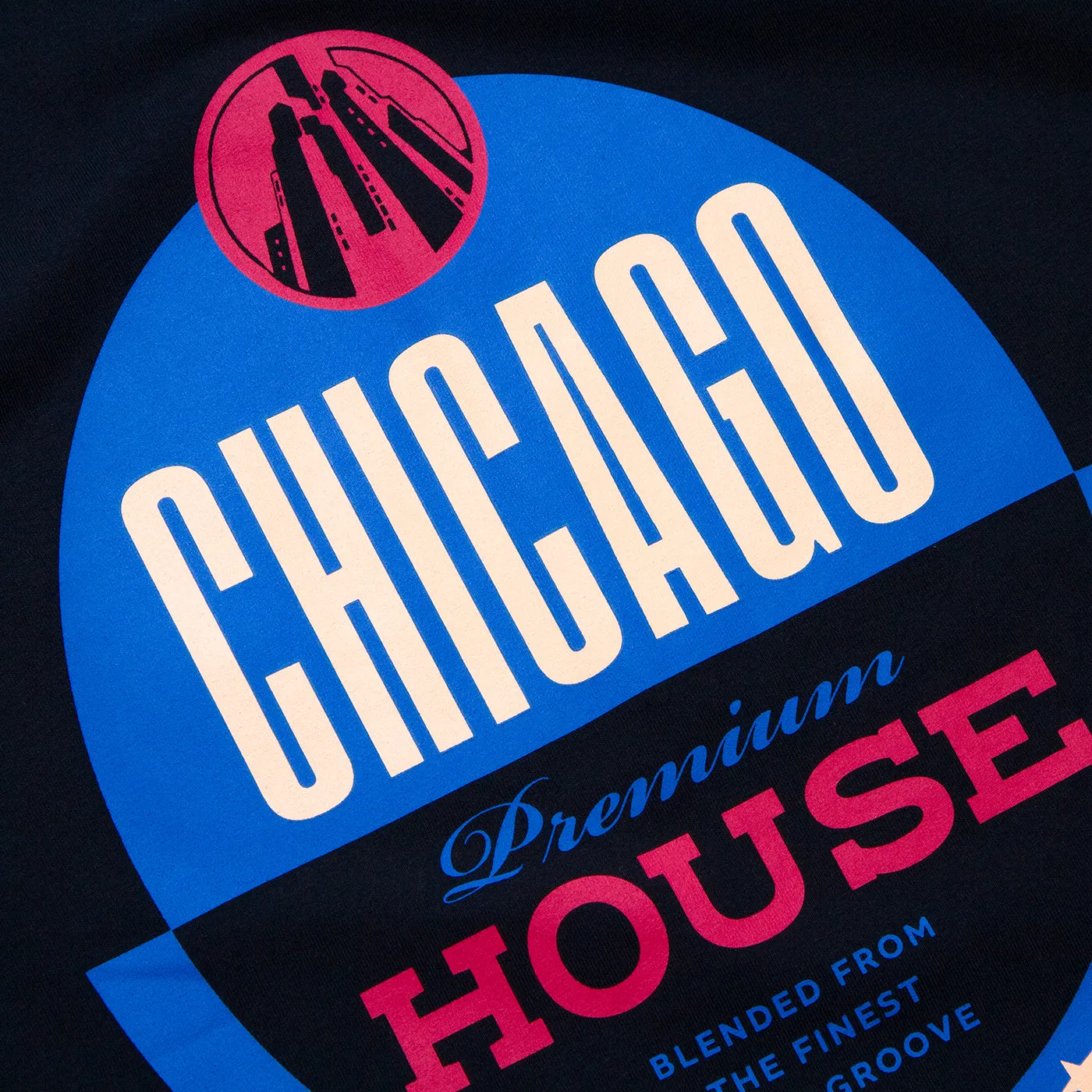 Chicago House Front Print - Sweatshirt - Black Active Comfort Wear