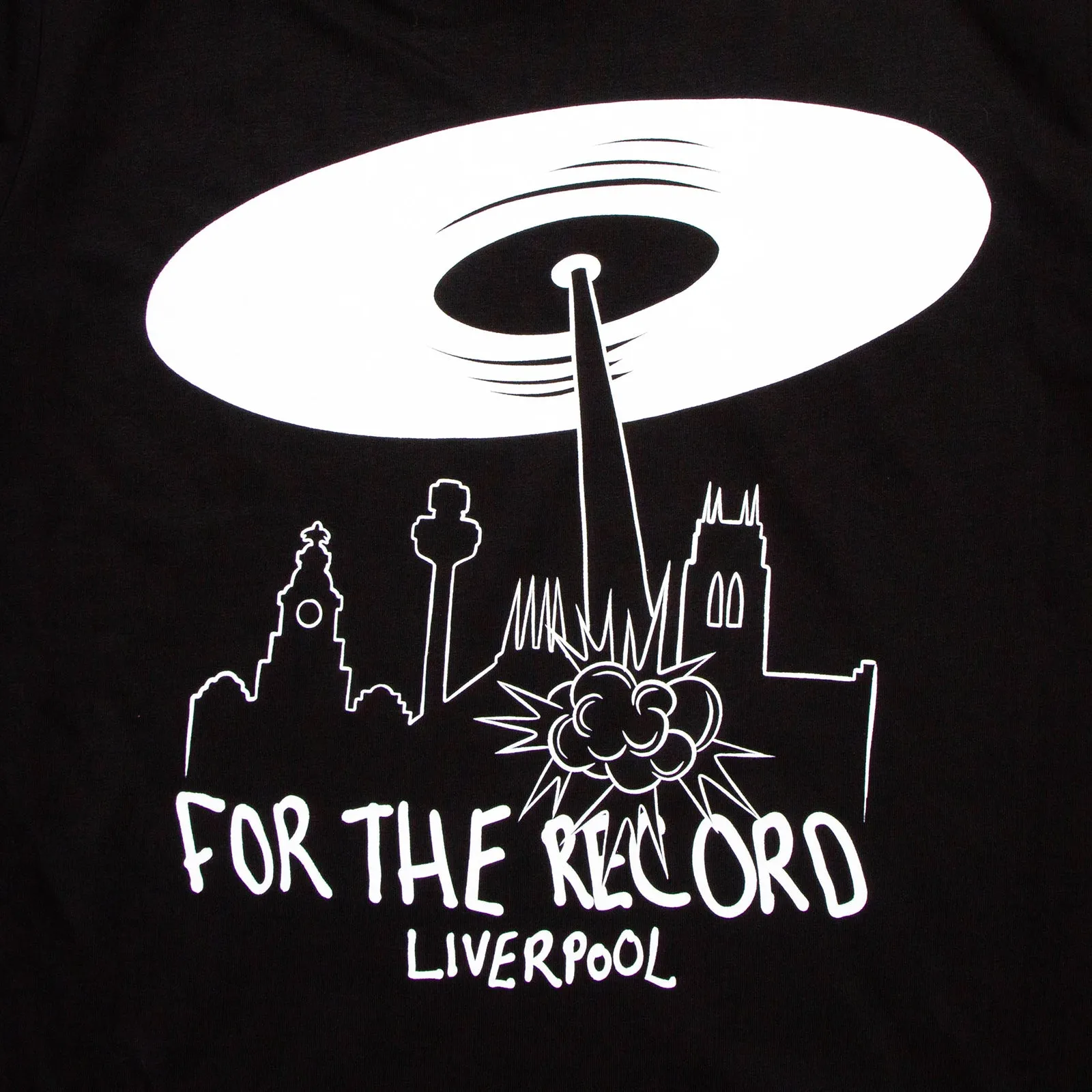 For The Record Liverpool - Hood - Black Cozy Texture