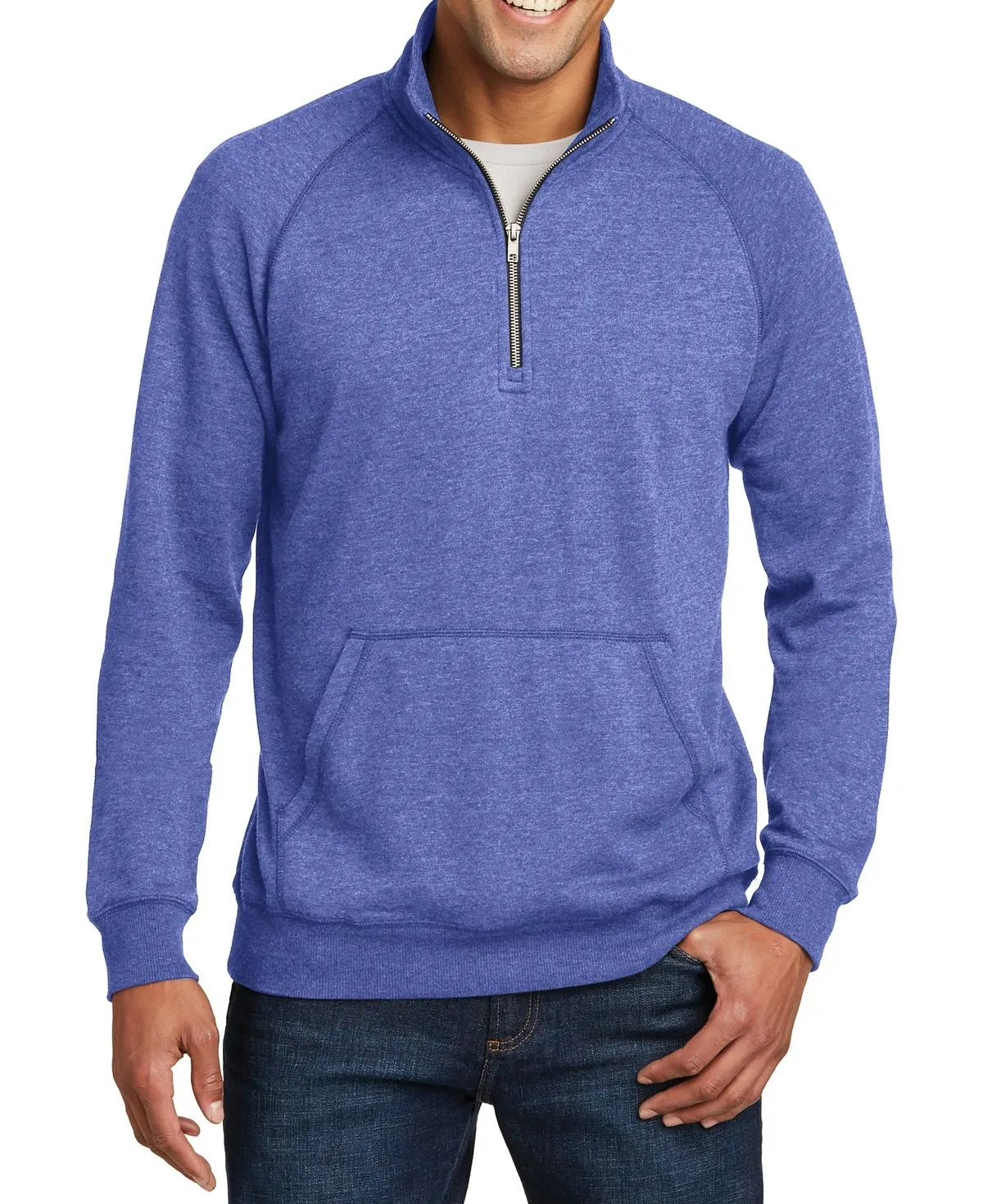 JustBlanks Men's Lightweight 1/4-Zip Fleece Pullover Fade Resistant Dye Luxe Layer