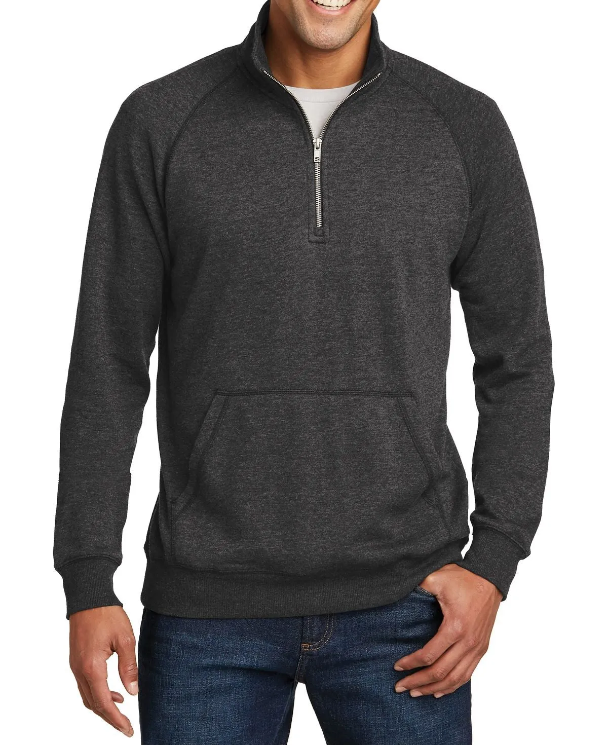 JustBlanks Men's Lightweight 1/4-Zip Fleece Pullover Modern Texture