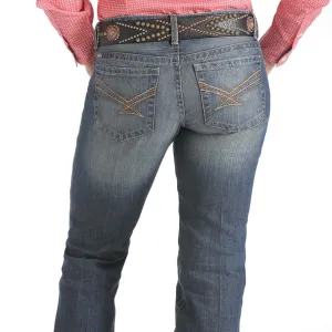 Artist Vibe Sustainable Cinch Women's Ada Relaxed Bootcut Jean in Medium Stonewash