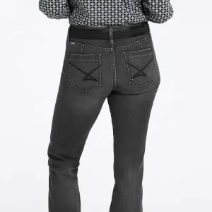 Flex Knit Waist Panel Cinch Women's Lynden Slim Trouser in Black