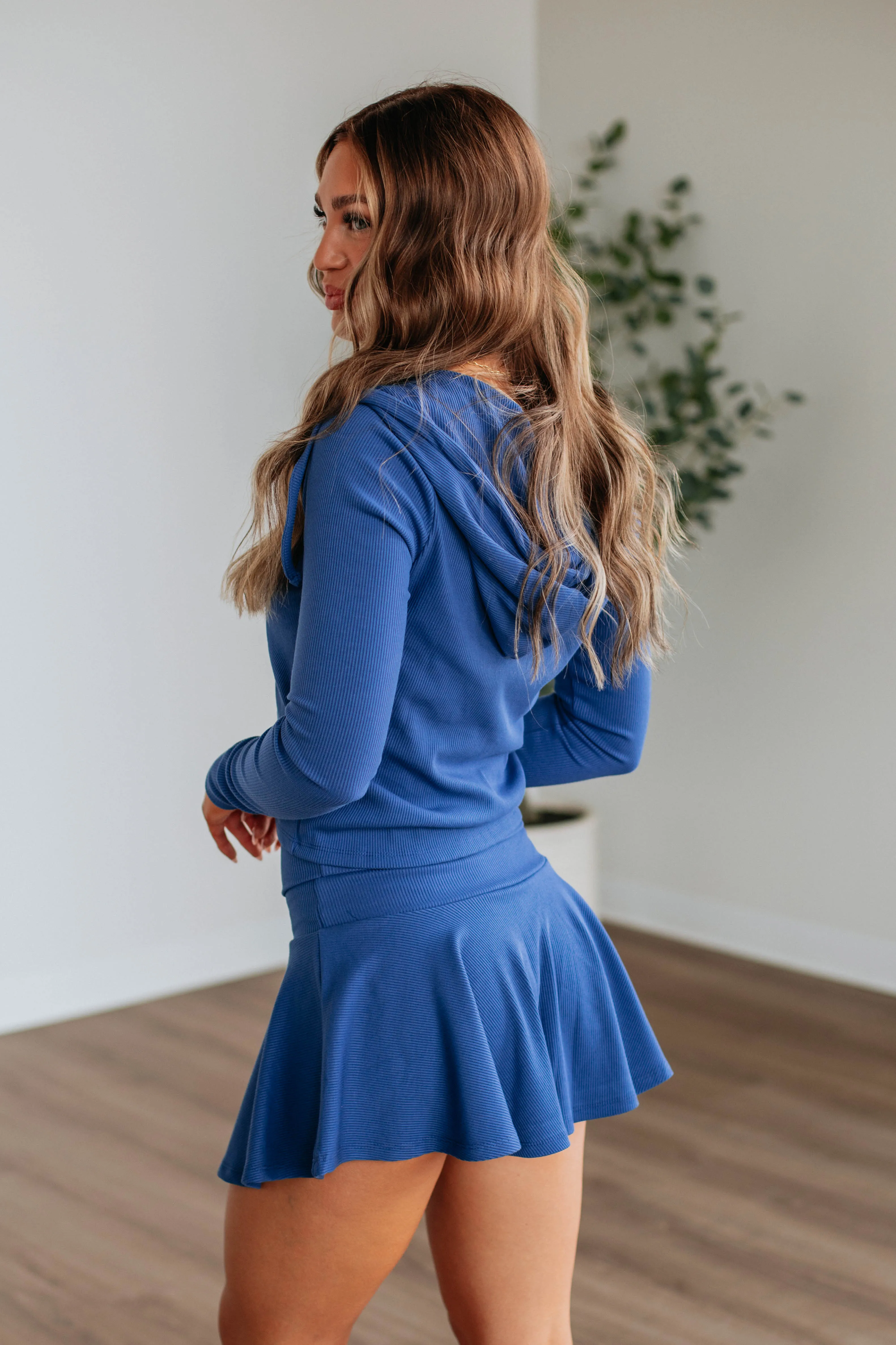 Opaque Lining urban scene Chara Ribbed Skirt