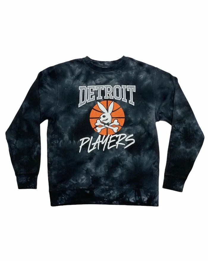 Ink Detroit Players Tie Dye Crewneck Sweatshirt - Black Weekend Active