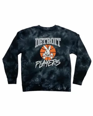Ink Detroit Players Tie Dye Crewneck Sweatshirt - Black Trendy Layer