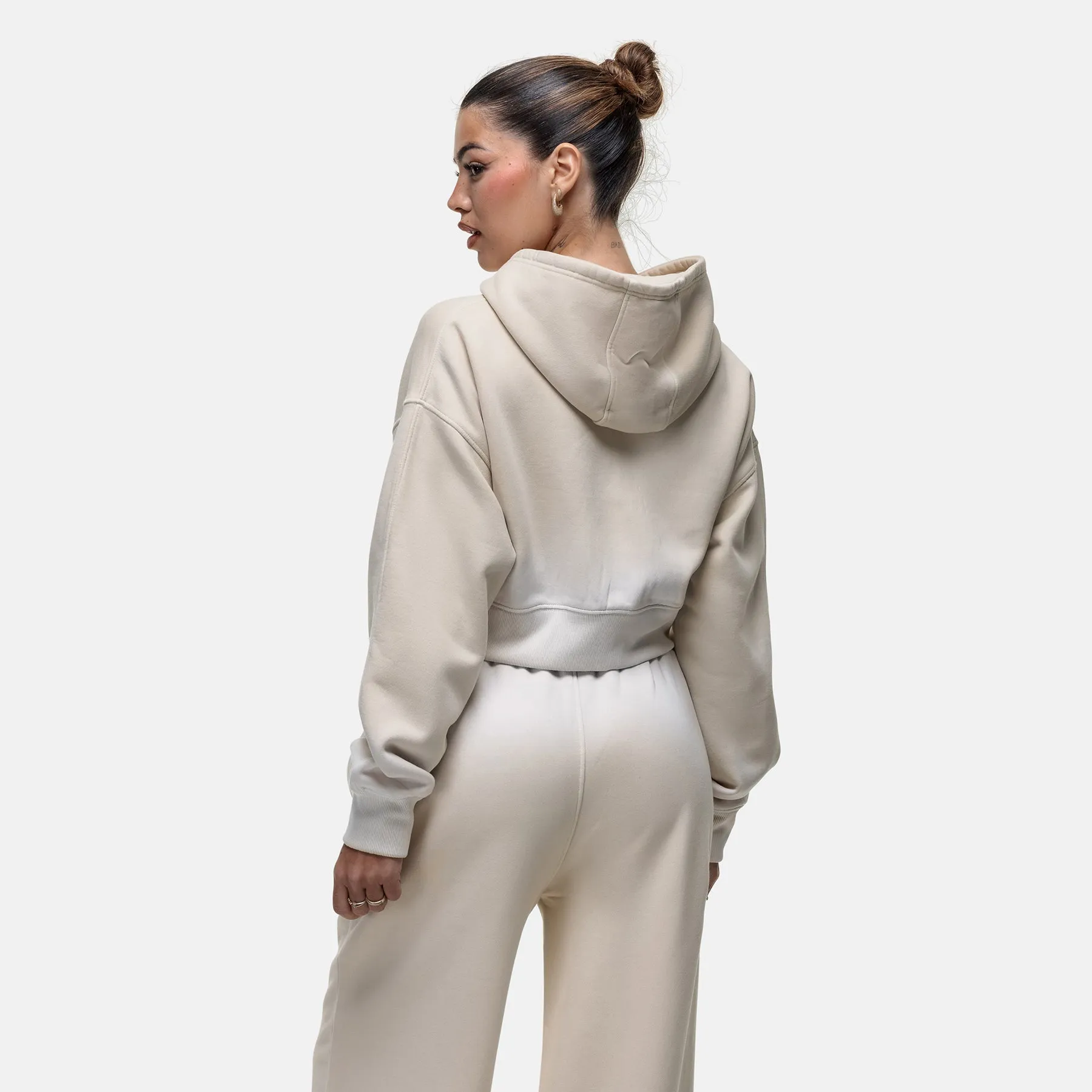 Sprayed Cali Cream Crop Zip Hoodie product surfing suitability product customization options