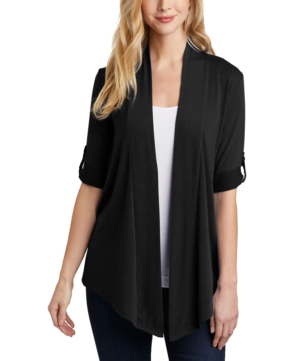 JustBlanks Women's Casual Open Front Concept Shrug Hand Linked Seams