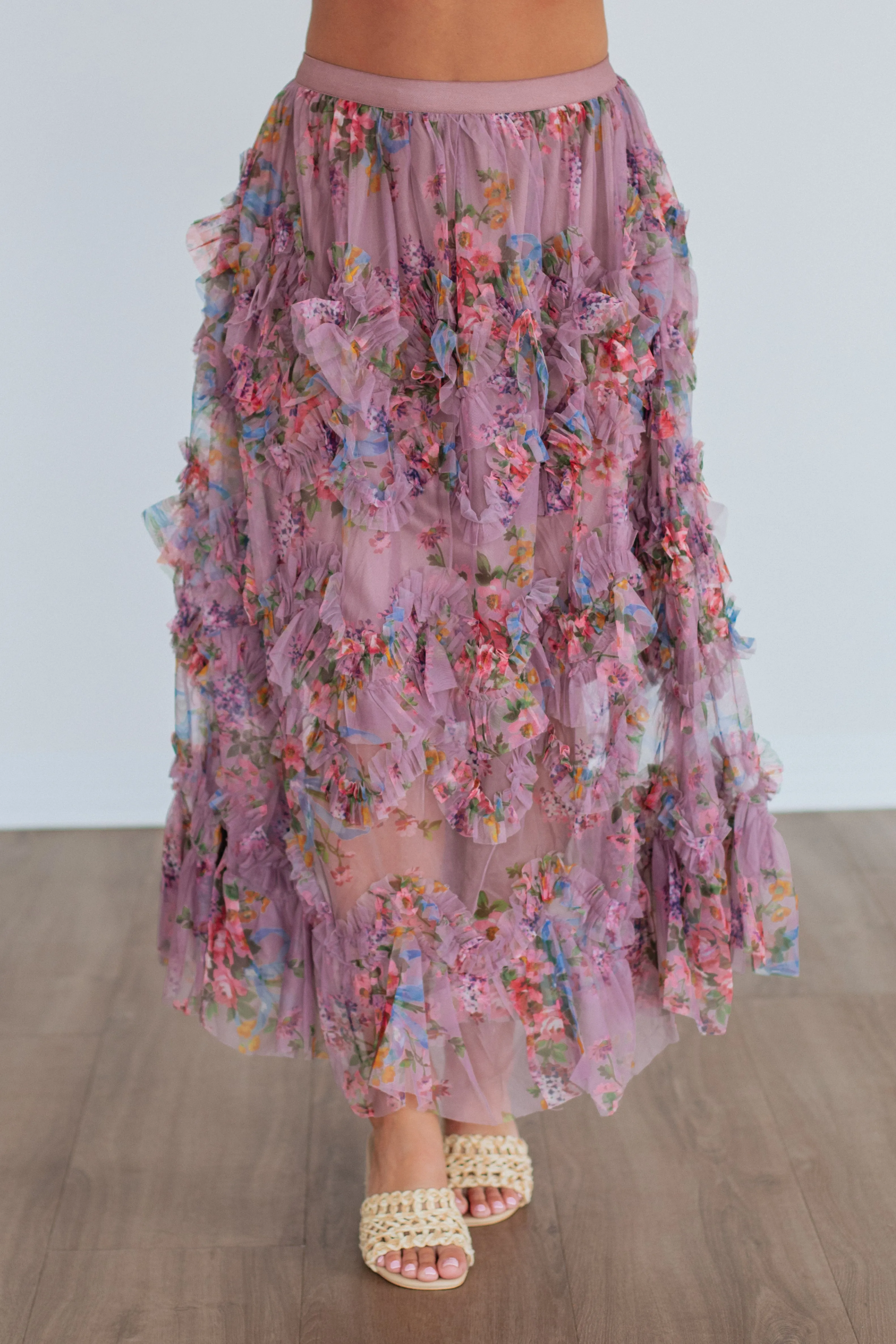 Shaya Floral Skirt - Mauve Mix Fashion Energy