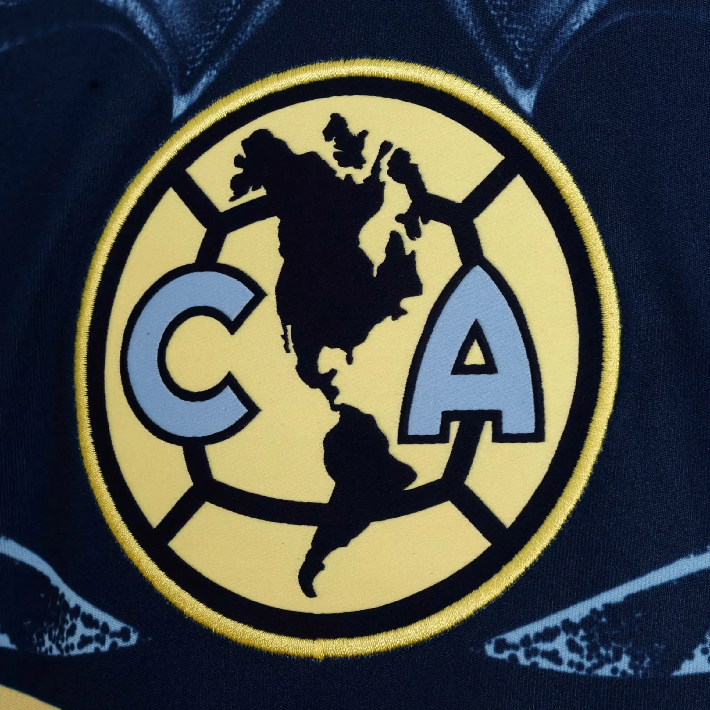 Club America Caliente 25/26 Away Mens Jersey (Navy Blue/Yellow) Stretch Lines Form Fitting