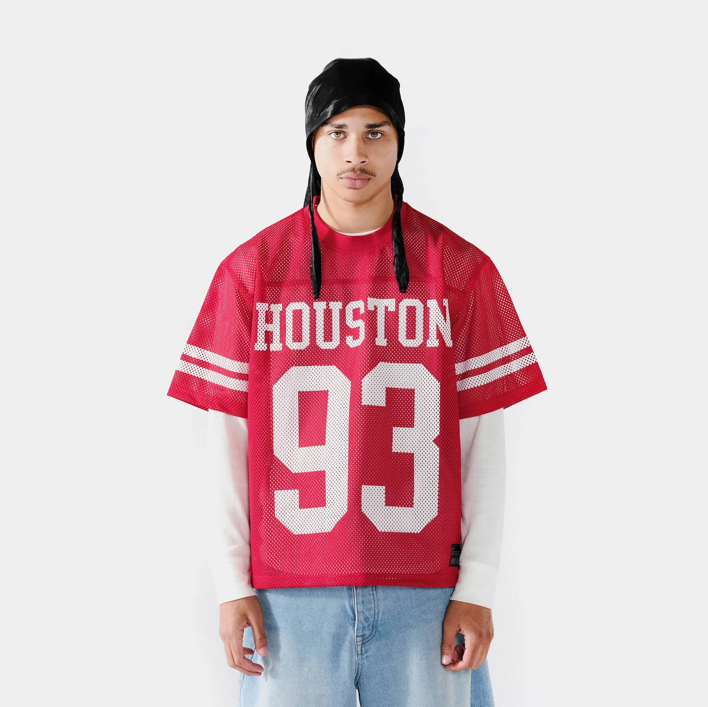 Comfort Stretch Fit Houston Mesh Mens Jersey (Red/White)