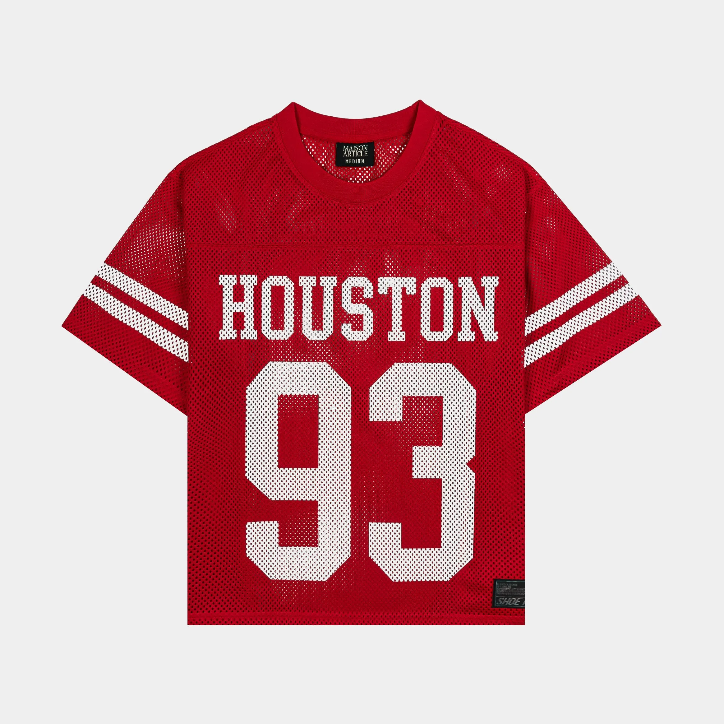 Houston Mesh Mens Jersey (Red/White) Core Feel Quick Repair Yarn