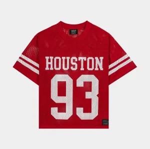 Houston Mesh Mens Jersey (Red/White) Core Feel Quick Repair Yarn