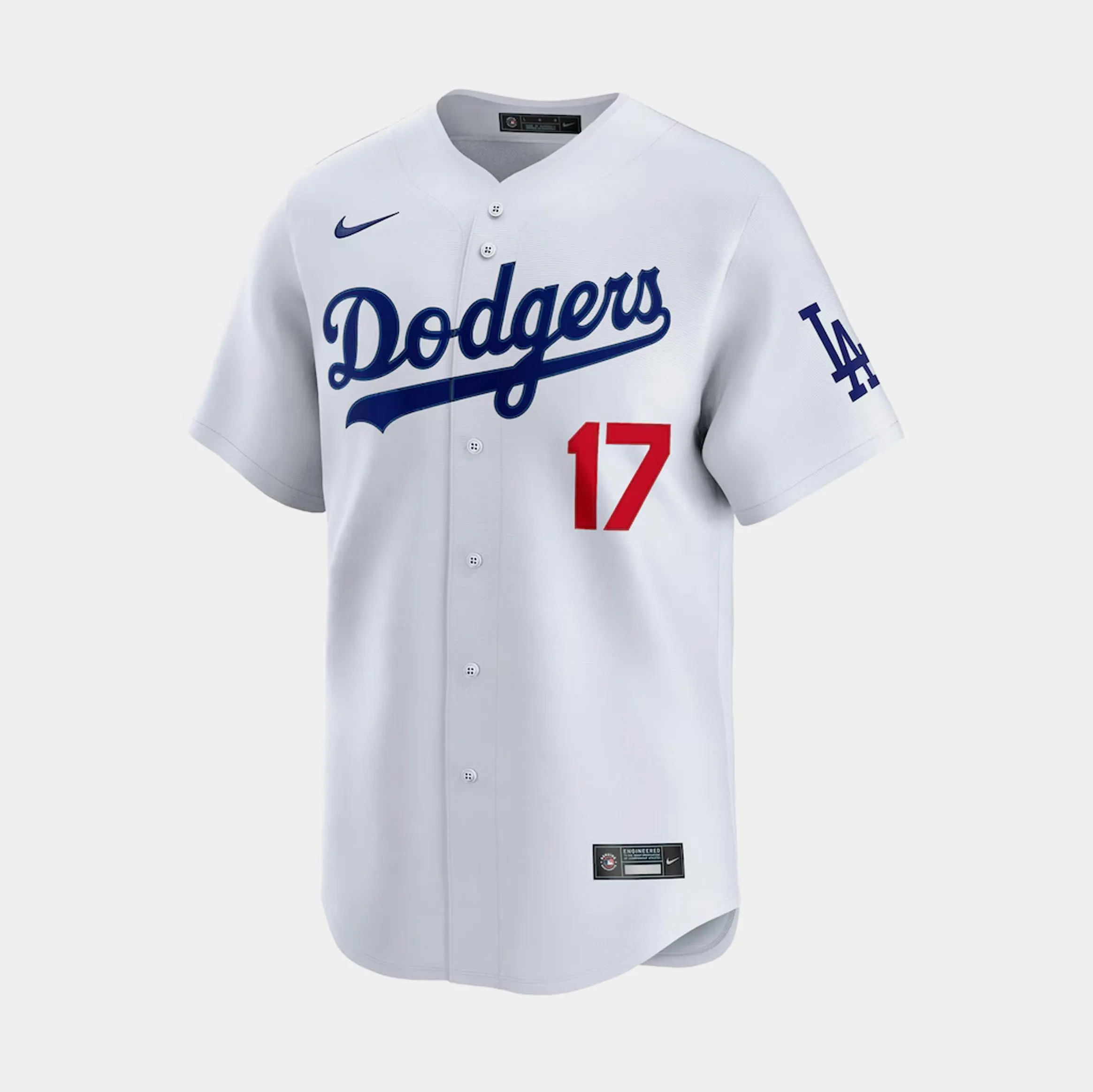 Los Angeles Dodgers Shohei Ohtani #17 Home Mens Jersey (White/Blue) Reinforced Hems