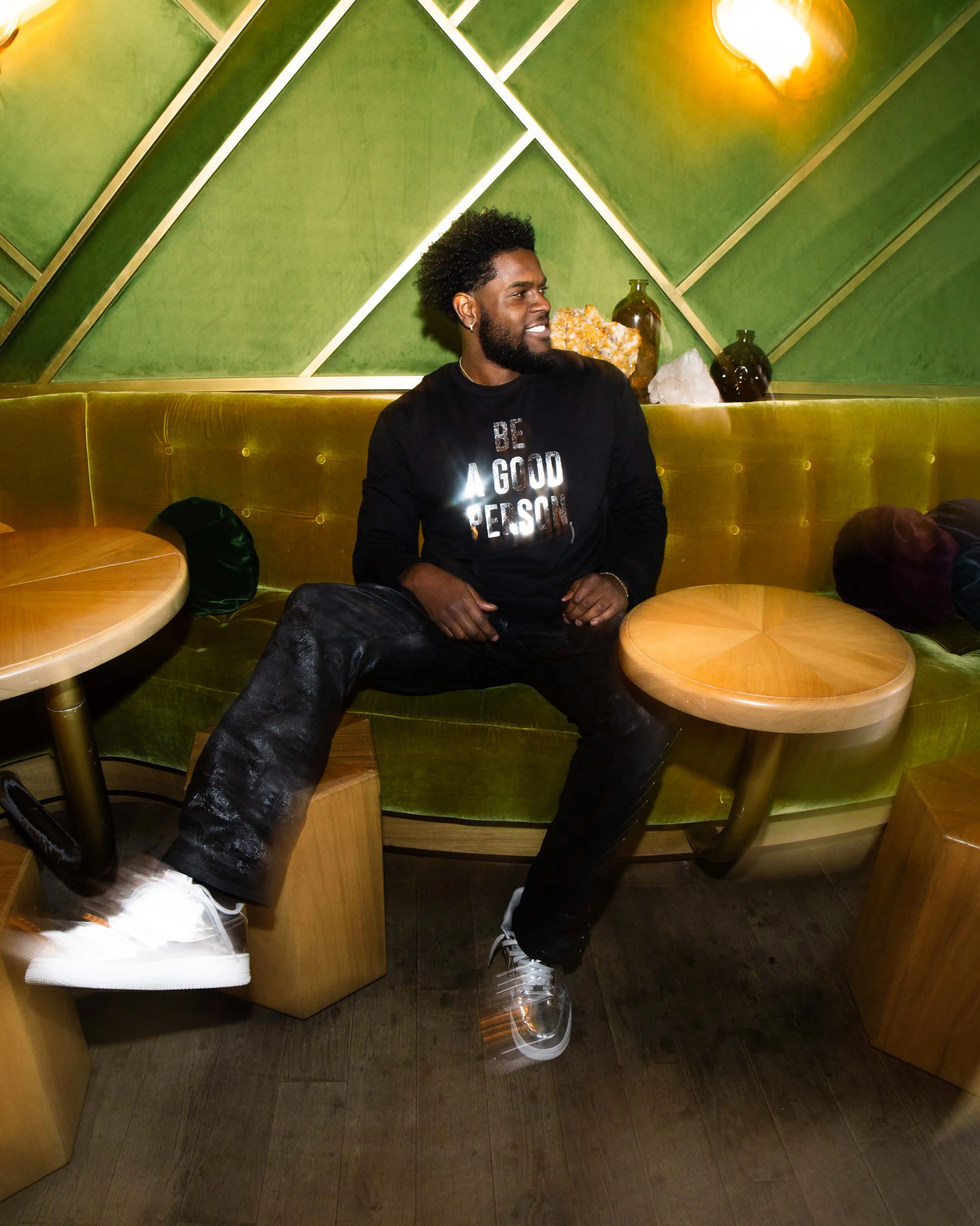 Trendy Fabric Foil Long Sleeve - Black/Silver