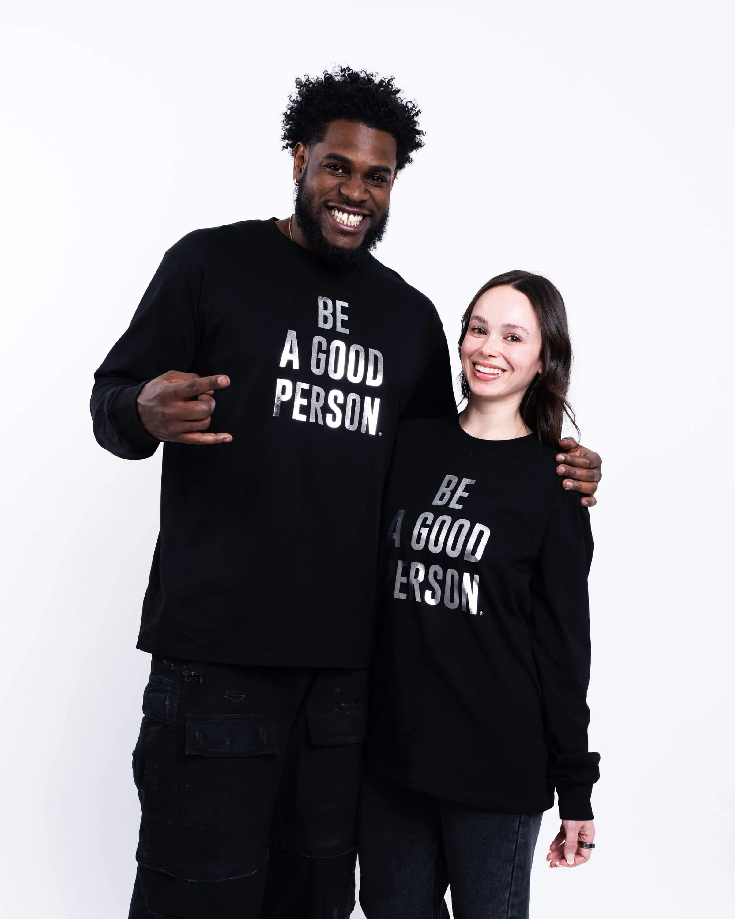 Foil Long Sleeve - Black/Silver Solid color purity