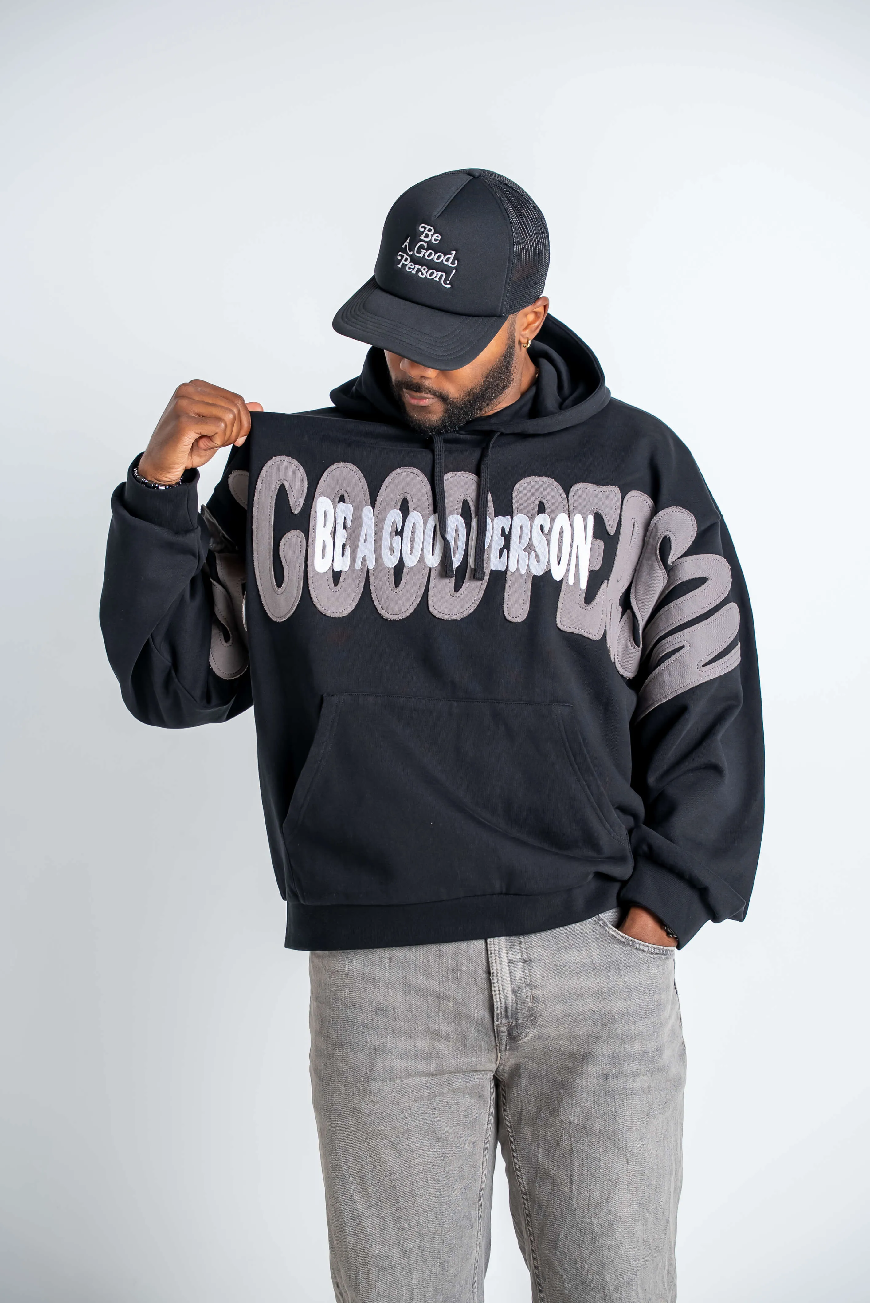 Pinched Slouch Fit Hoodie - Black consumer preference