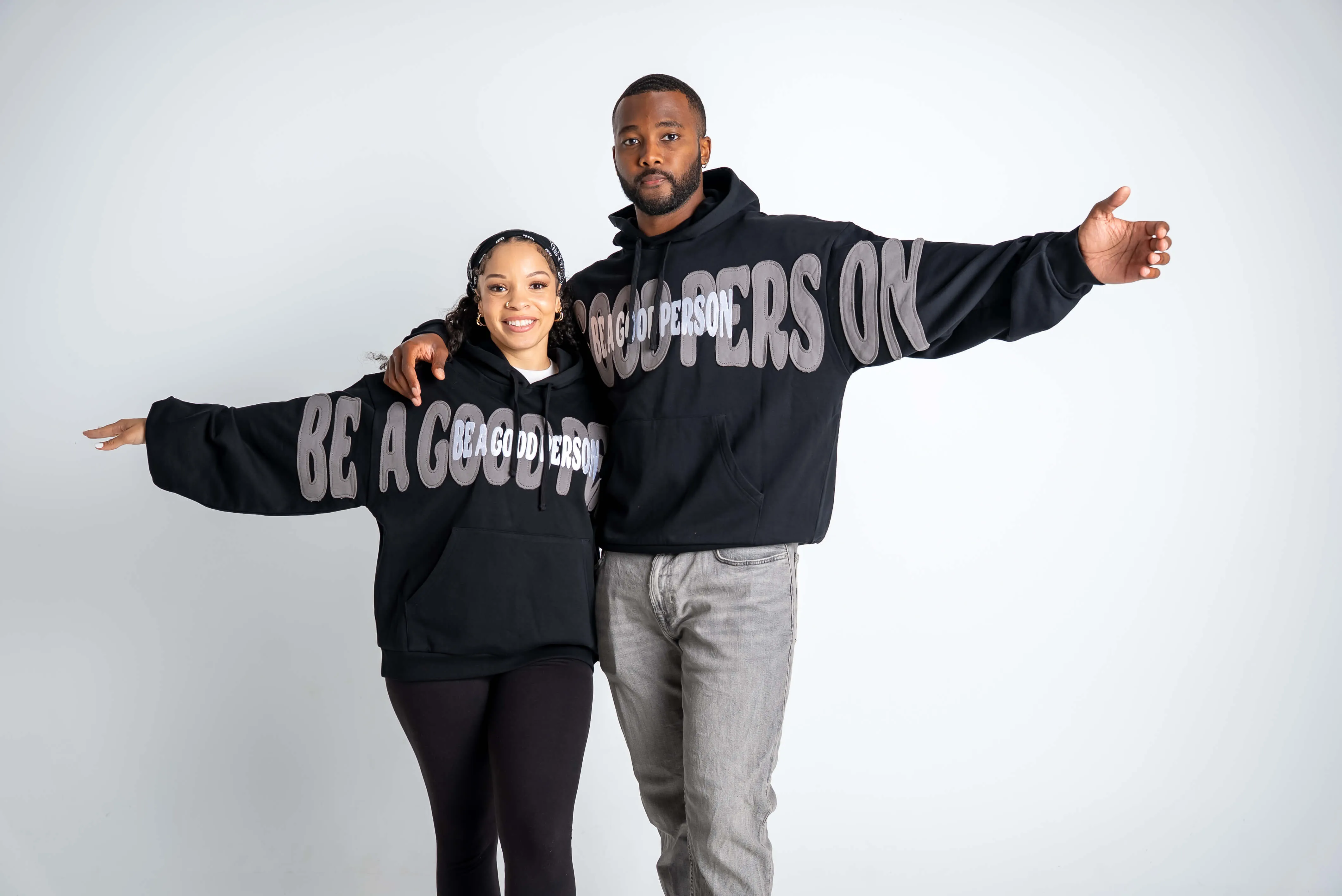 Pinched Slouch Fit Hoodie - Black formal party