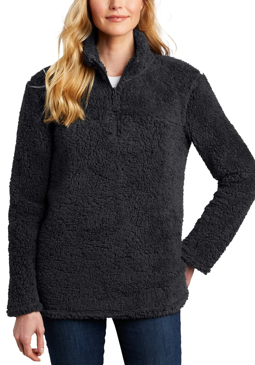 Antibacterial Treatment JustBlanks Women's Cozy Quarter-Zip Fleece Pullover