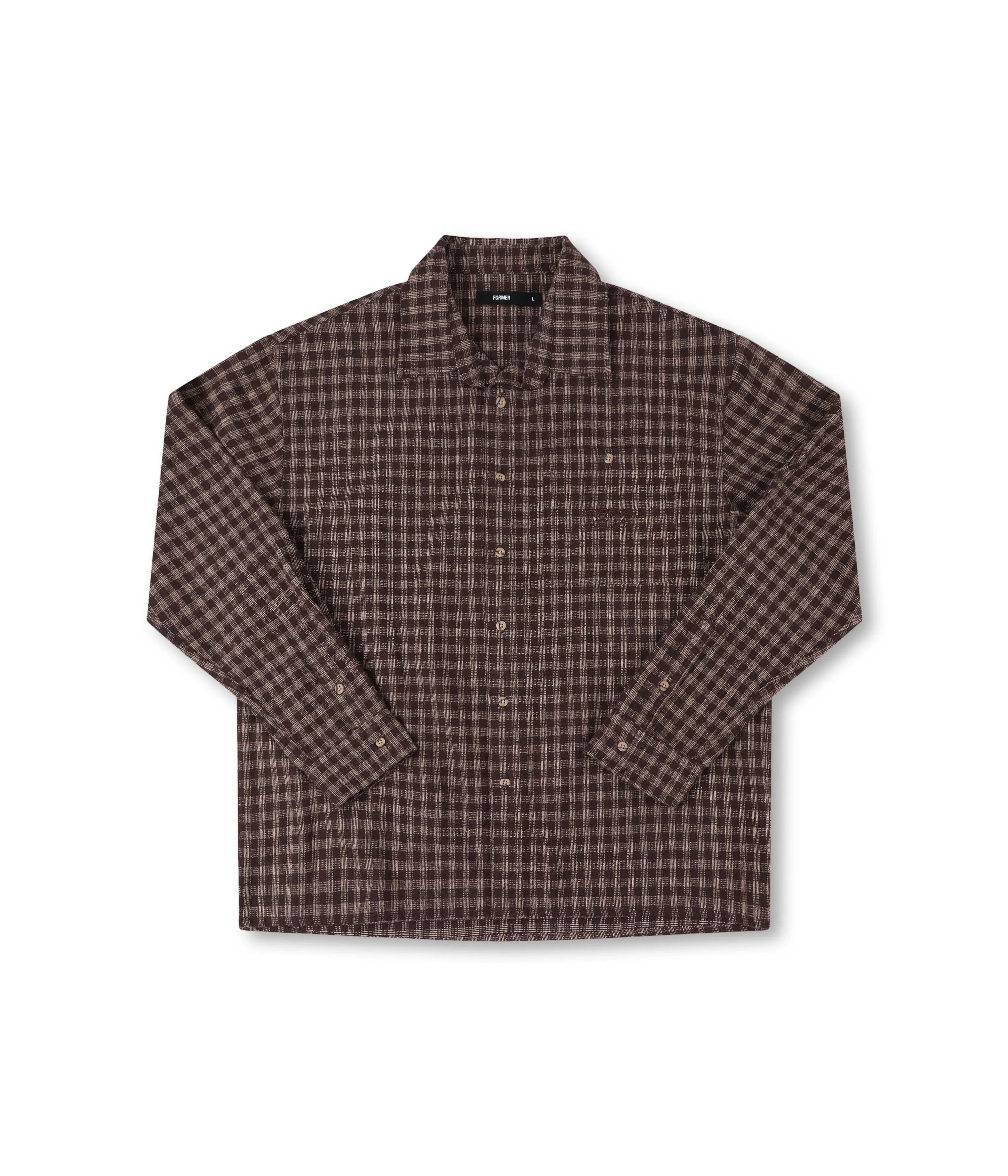 MARQUEE FLANNEL LS SHIRT // BROWN Durable Color Retention Stylish Fit